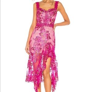 Eva midi dress in fuchsia